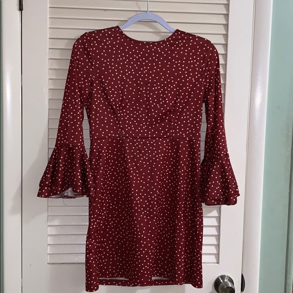 Two dresses with bell sleeves